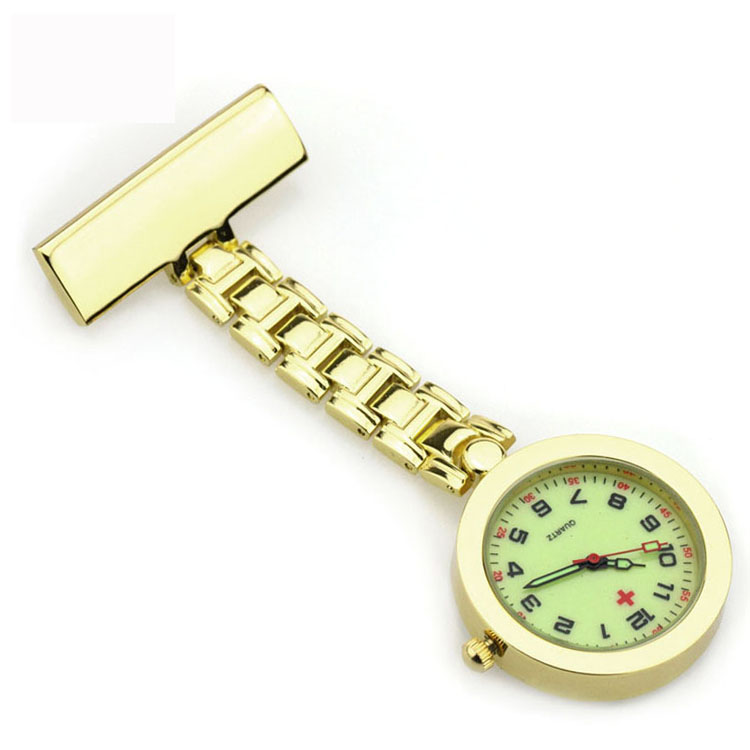 China Manufacturer gold nurse watch with luminescent  glow in the dark DIAL(NS2108D)