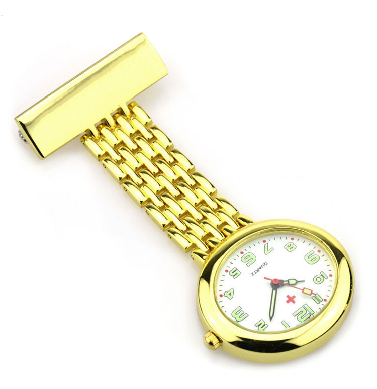 Classic Quartz Fob Watch Gold plated with white dial -NS2107C