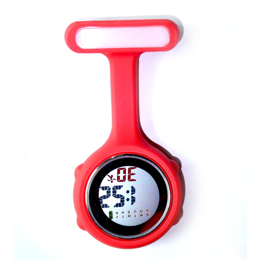 Red Digital FOB Nursing Watch Silicone LED Medical watch NS-888 