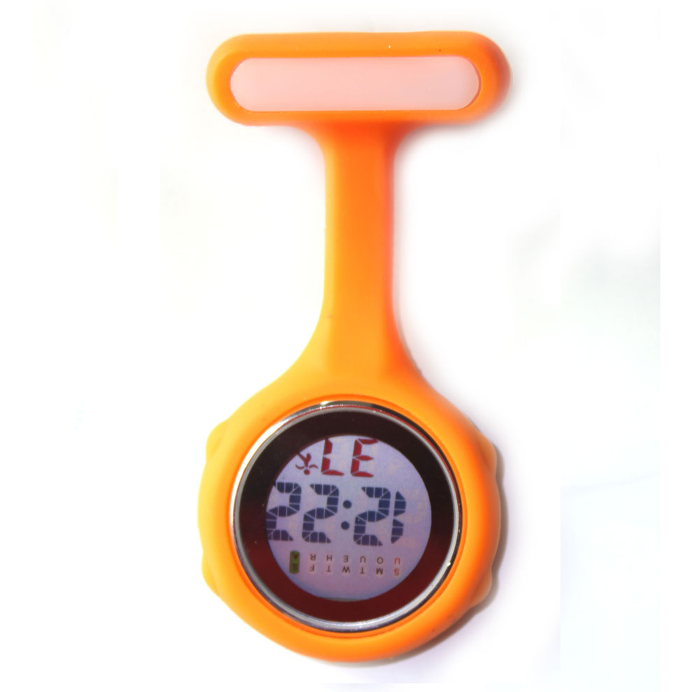 Unisex Digital Multi Function Silicone Nurses Fob Watch with Safety Pin NS-888 Battery Included 