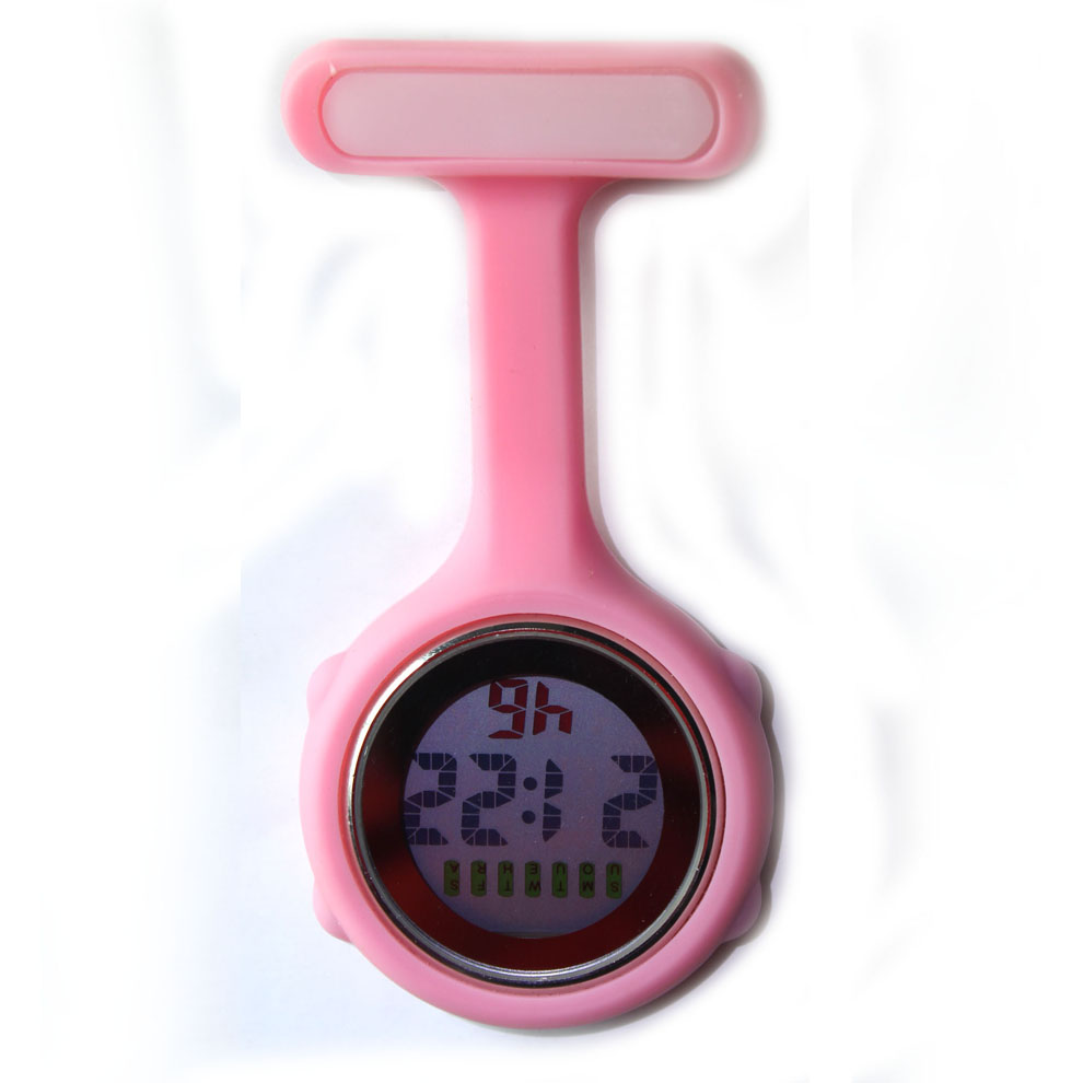 Unisex Digital Multi Function Silicone Nurses Fob Watch with Safety Pin NS-888 Battery Included  - 副本