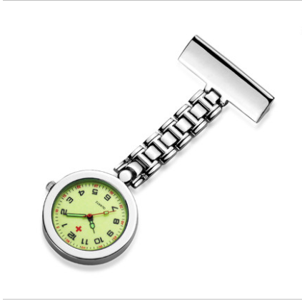 Metal nurse watch with luminescent glow in the dark dial -NS2108B