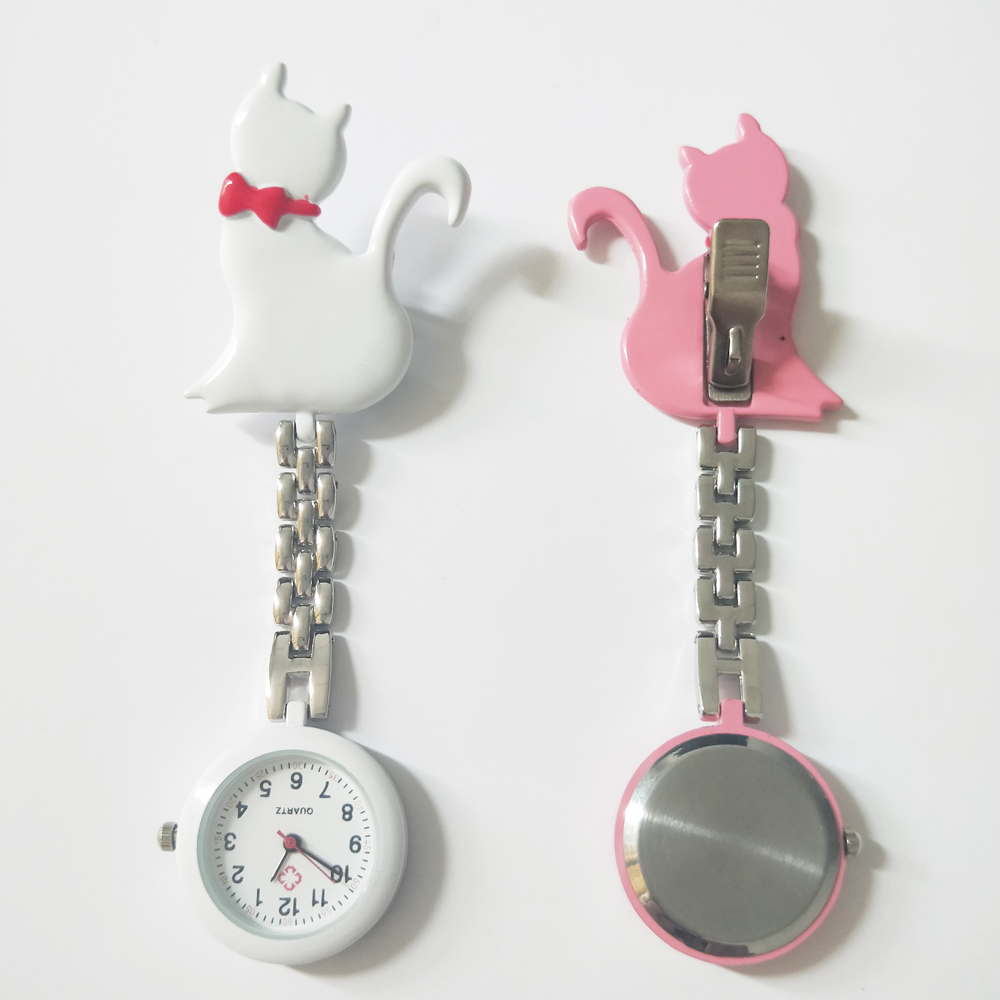 Kitty Cat Nurse Watch NS5233 Clip on fob watch